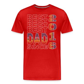 Best dad in the world since 2016 Father's Day Birthday - Men's Premium Organic T-Shirt - red - Front - Damien (186cm)