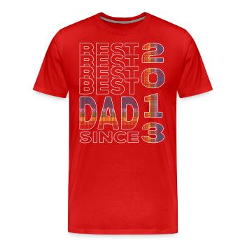 Bester Papa der Welt seit 2013 Vatertag Geburtstag - Männer Premium Bio T-Shirt - Rot - Vorne - Damien (186cm)
