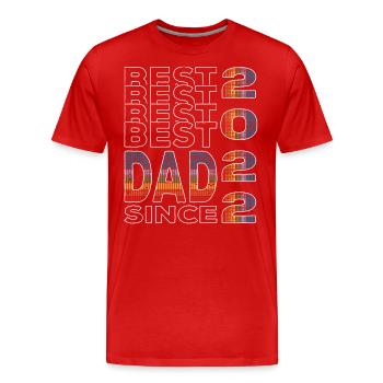 Bester Papa der Welt seit 2022 Vatertag Geburtstag - Männer Premium Bio T-Shirt - Rot - Vorne - Damien (186cm)