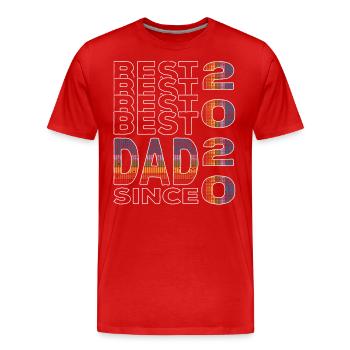 Bester Papa der Welt seit 2020 Vatertag Geburtstag - Männer Premium Bio T-Shirt - Rot - Vorne - Damien (186cm)
