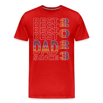 Best dad in the world since 2023 Father's Day birthday - Men's Premium Organic T-Shirt - red - Front - Damien (186cm)