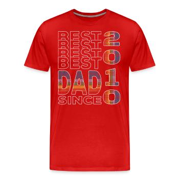 Best dad in the world since 2010 Father's Day Birthday - Men's Premium Organic T-Shirt - red - Front - Damien (186cm)