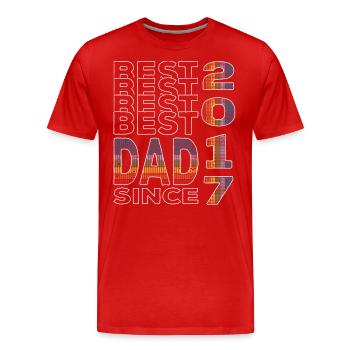 Best dad in the world since 2017 Father's Day Birthday - Men's Premium Organic T-Shirt - red - Front - Damien (186cm)