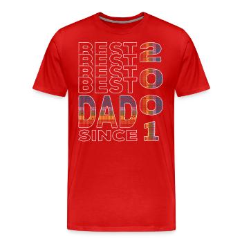 Bester Papa der Welt seit 2001 Vatertag - Männer Premium Bio T-Shirt - Rot - Vorne - Damien (186cm)