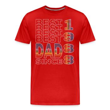 Bester Papa der Welt seit 1988 Vatertag - Männer Premium Bio T-Shirt - Rot - Vorne - Damien (186cm)