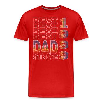 Bester Papa der Welt seit 1999 Vatertag - Männer Premium Bio T-Shirt - Rot - Vorne - Damien (186cm)