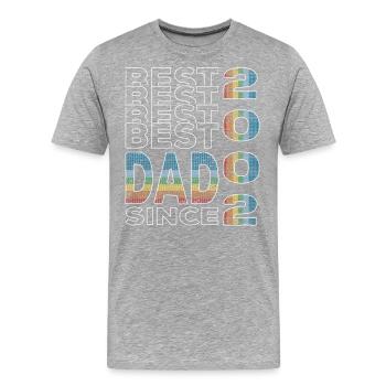 Bester Papa der Welt seit 2002 Vatertag - Männer Premium Bio T-Shirt - Grau meliert - Vorne - Damien (186cm)