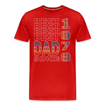 Bester Papa der Welt seit 1978 Vatertag - Männer Premium Bio T-Shirt - Rot - Vorne - Damien (186cm)