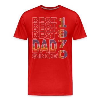Best dad in the world since 1970 Father's Day birthday - Men's Premium Organic T-Shirt - red - Front - Damien (186cm)
