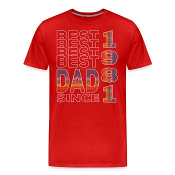 Bester Papa der Welt seit 1981 Vatertag - Männer Premium Bio T-Shirt - Rot - Vorne - Damien (186cm)