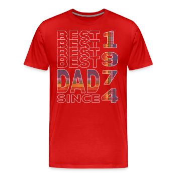 Bester Papa der Welt seit 1974 Vatertag - Männer Premium Bio T-Shirt - Rot - Vorne - Damien (186cm)