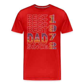 Bester Papa der Welt seit 1972 Vatertag Geburtstag - Männer Premium Bio T-Shirt - Rot - Vorne - Damien (186cm)