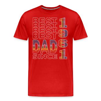 Meilleur papa du monde depuis 1961 Fête des Pères - T-shirt bio Premium Homme - rouge - Devant - Damien (186cm)
