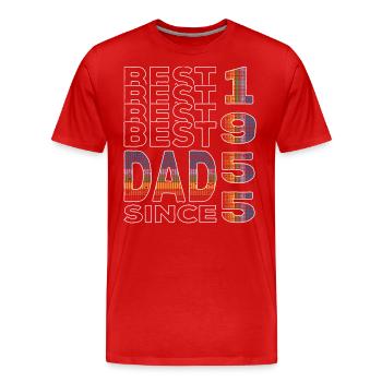 Bester Papa der Welt seit 1955 Vatertag - Männer Premium Bio T-Shirt - Rot - Vorne - Damien (186cm)