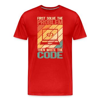 Programmierer Software-Entwickler | programmieren - Männer Premium Bio T-Shirt - Rot - Vorne - Damien (186cm)