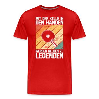 Tischtennis Spruch Tischtennisspieler Ping Pong - Männer Premium Bio T-Shirt - Rot - Vorne - Damien (186cm)