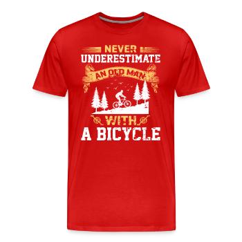 Fahrrad fahren | Alter Mann Spruch - Männer Premium Bio T-Shirt - Rot - Vorne - Damien (186cm)
