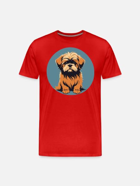 Lhasa apso Hundeporträt Bild - Männer Premium Bio T-Shirt - Rot