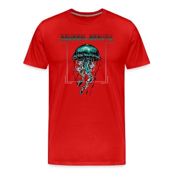 Abgründige Schönheitsqualle - Männer Premium Bio T-Shirt - Rot - Vorne - Damien (186cm)