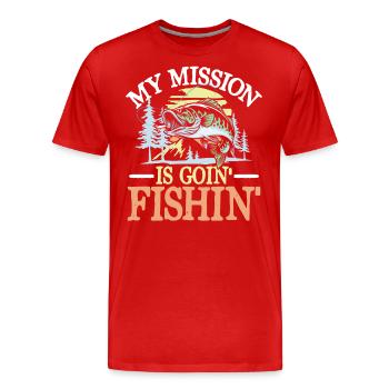 Pêcheurs et pêcheurs dans le sport de la pêche Petri Heil - T-shirt bio Premium Homme - rouge - Devant - Damien (186cm)