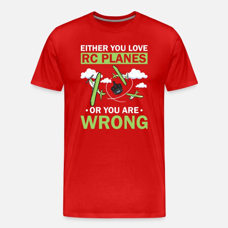 RC-Flugzeug RC-Flugzeug - Männer Premium Bio T-Shirt - Rot