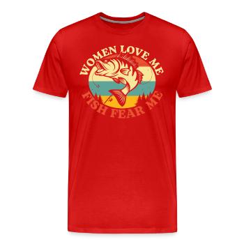 Pêcheurs et pêcheurs Petri Heil - Pêche pêche - T-shirt bio Premium Homme - rouge - Devant - Damien (186cm)
