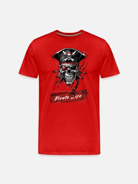 Życie piratów - Ekologiczna koszulka męska Premium - czerwony