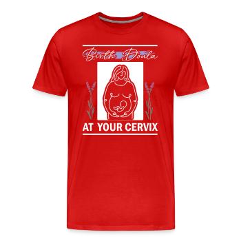 Doula Nurse Midwife - Men's Premium Organic T-Shirt - red - Front - Damien (186cm)