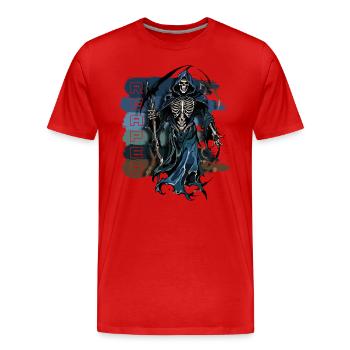 Reaper of Darkness - Men's Premium Organic T-Shirt - red - Front - Damien (186cm)