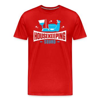 Week of Appreciation for Housekeeping - Men's Premium Organic T-Shirt - red - Front - Damien (186cm)