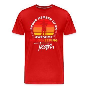 Week of Appreciation for Housekeeping - Men's Premium Organic T-Shirt - red - Front - Damien (186cm)