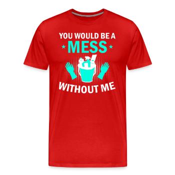 Week of Appreciation for Housekeeping - Men's Premium Organic T-Shirt - red - Front - Damien (186cm)