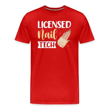 Nail Tech Manicure Nail Technician - Men's Premium Organic T-Shirt - red - Front - Damien (186cm)