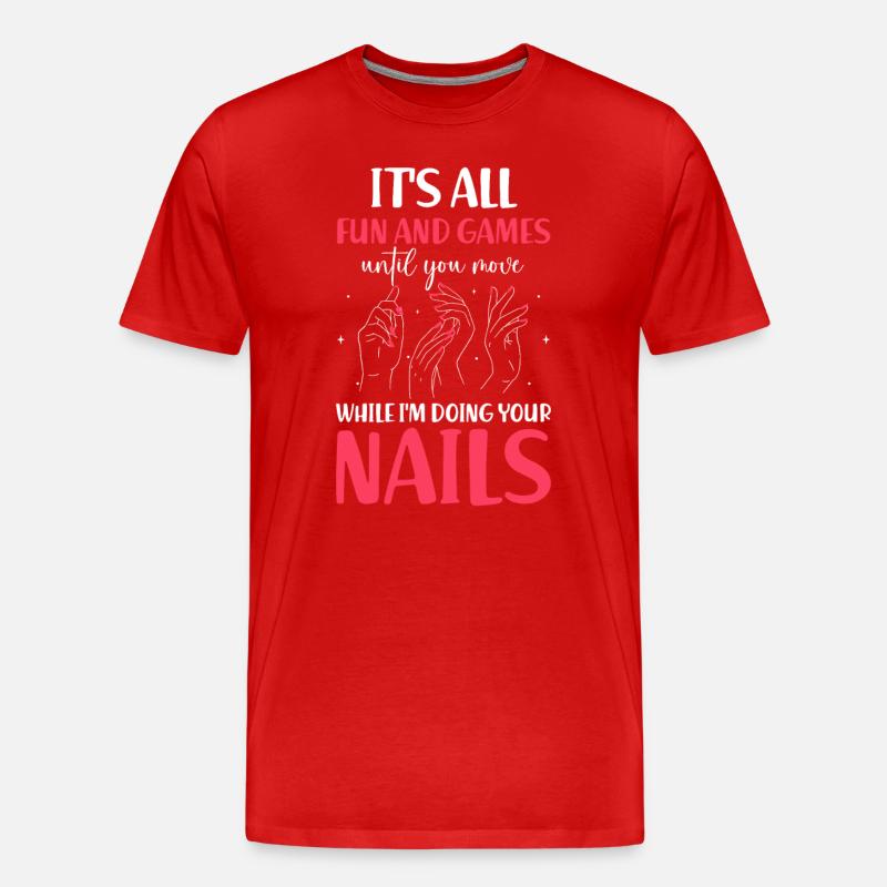 Nail Tech Maniküre Nail Technikerin - Männer Premium Bio T-Shirt - Rot