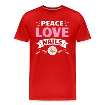Nail Tech Manicure Nail Technician - Men's Premium Organic T-Shirt - red - Front - Damien (186cm)