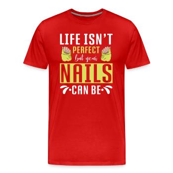 Nail Tech Manicure Nail Technician - Men's Premium Organic T-Shirt - red - Front - Damien (186cm)