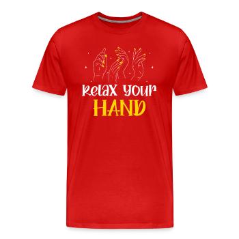Nail Tech Manicure Nail Technician - Men's Premium Organic T-Shirt - red - Front - Damien (186cm)