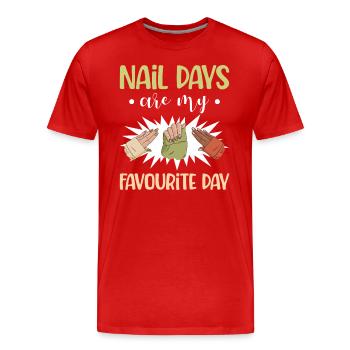 Nail Tech Manicure Nail Technician - Men's Premium Organic T-Shirt - red - Front - Damien (186cm)