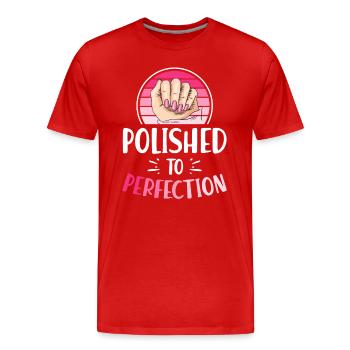 Nail Tech Manicure Nail Technician - Men's Premium Organic T-Shirt - red - Front - Damien (186cm)