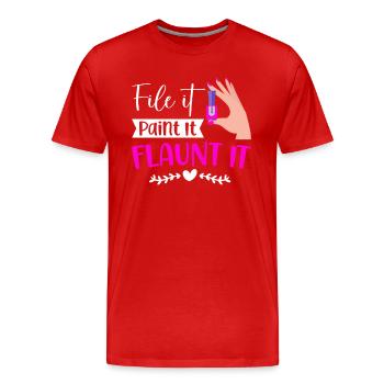 Nail Tech Manicure Nail Technician - Men's Premium Organic T-Shirt - red - Front - Damien (186cm)