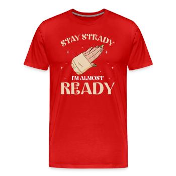 Nail Tech Manicure Nail Technician - Men's Premium Organic T-Shirt - red - Front - Damien (186cm)