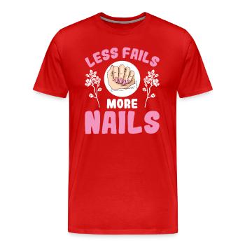 Nail Tech Manicure Nail Technician - Men's Premium Organic T-Shirt - red - Front - Damien (186cm)