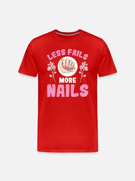 Nail Tech Manicure Nail Technician - Men's Premium Organic T-Shirt - red