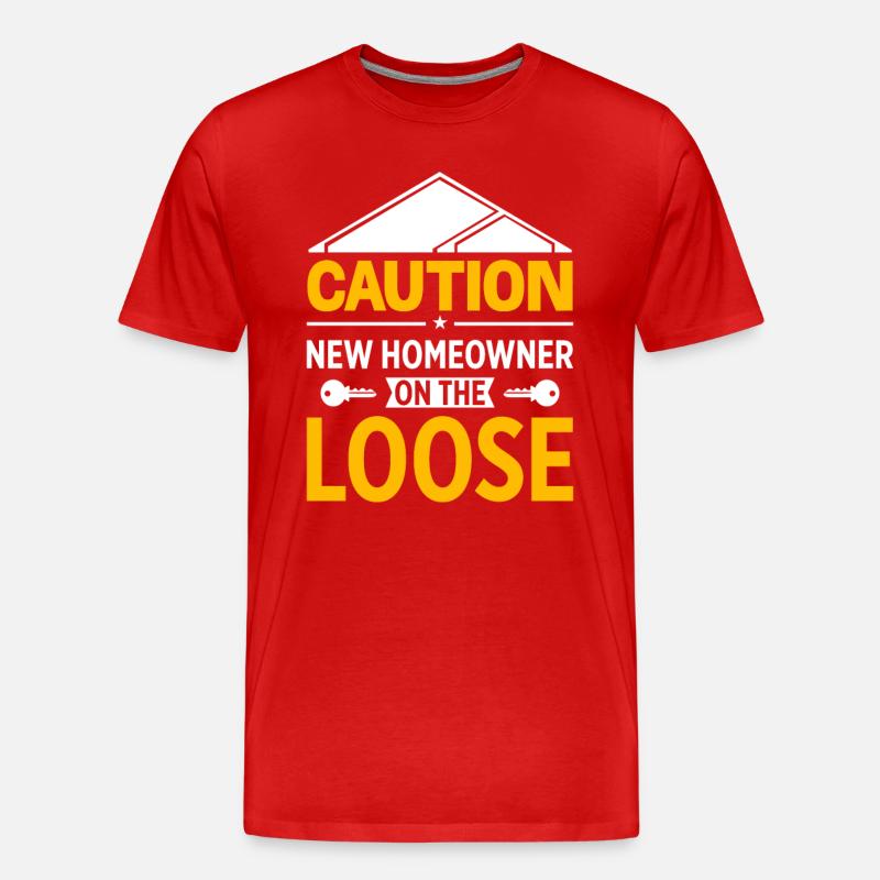 Neuer Hauseigentümer Hauseigentümer - Männer Premium Bio T-Shirt - Rot