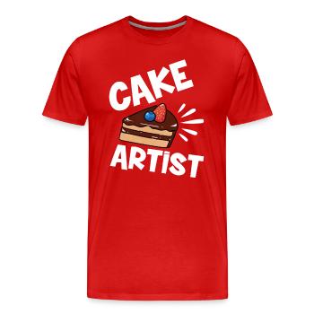 Cake Artist Cake Decorator Decorator B - Men's Premium Organic T-Shirt - red - Front - Damien (186cm)