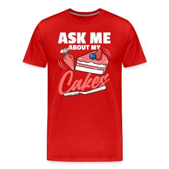 Cake Artist Cake Decorator Decorator B - Men's Premium Organic T-Shirt - red - Front - Damien (186cm)