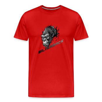 Mighty Silverback : Portrait de gorille - T-shirt bio Premium Homme - rouge - Devant - Damien (186cm)