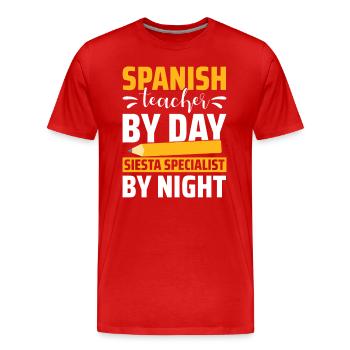 Spanish Teacher Maestra Bilingual Teacher - Men's Premium Organic T-Shirt - red - Front - Damien (186cm)