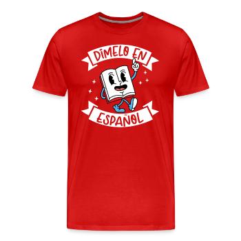 Professeur d’espagnol Maestra Professeur bilingue - T-shirt bio Premium Homme - rouge - Devant - Damien (186cm)