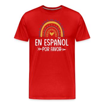 Spanish Teacher Maestra Bilingual Teacher - Men's Premium Organic T-Shirt - red - Front - Damien (186cm)